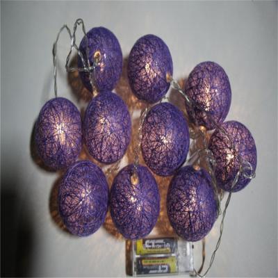 China Festival Decoration Cotton Ball String Fairy Lights Purple Handmade Warm White White Lights for sale