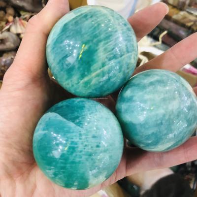 China Wholesale Bulk Natural China Quartz Crystal Ball Healing Amazonite Spiritual Sphere For Home Decoration for sale