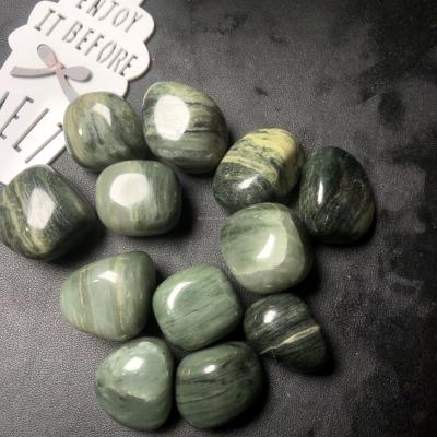 China China High Quality Natural Green Rutile Tumbled Healing Rutilated Quartz Cube Tumbled Hair Crystals Gemstone For Decoration for sale