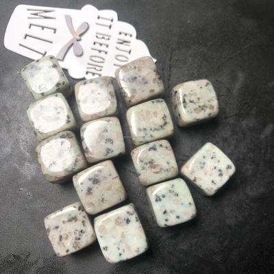 China China wholesale natural crystal tumbled stone blue granite tianshan tumbled folk crafts for decoration for sale