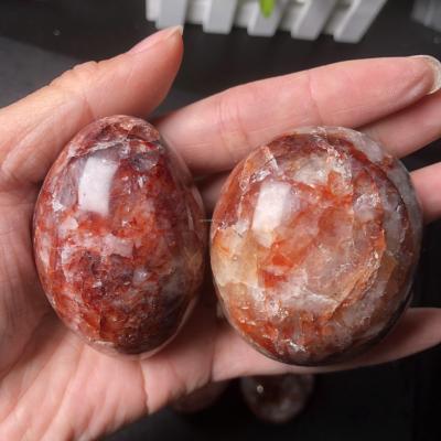 China China Bulk Wholesale Natural Polished Fire Quartz Palm Stone Healing Quartz Crystal Crafts For Souvenir for sale