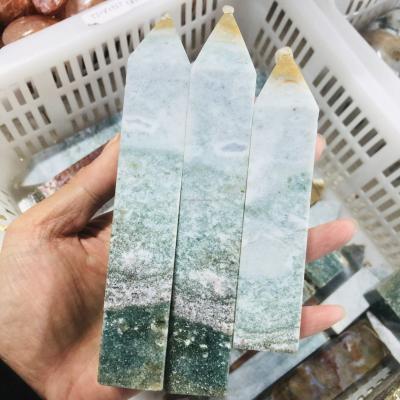 China Wholesale high quality colorful fengshui jasper china ocean quartz crystal tower points for healing for sale