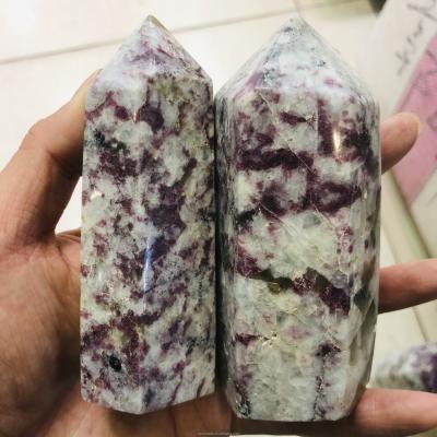 China China Wholesale Natural Plum Blossom Tourmaline Tower Healing Quartz Tourmaline Pink Point Crystal Crafts for sale