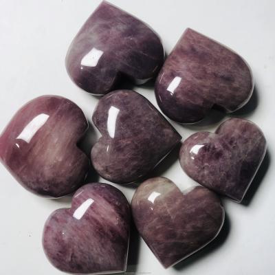 China China Wholesale Natural Purple Rose Rose Quartz Heart High Quality Lavender Rose Quartz Healing Stones for sale