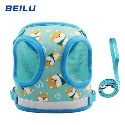 China 2021 New Design Padded Cartoon Printing Pure Cotton Dog Harness for sale