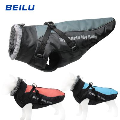 China Viable Good Quality Reflective Luxury Dog Clothes Warm With A Fur Collar for sale