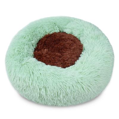 China Customized Removable Washable Soft Cushion Sofa Bed Cat Dog Donut Round Comfort Plush Blanket Dog Bed Pet Bed for sale