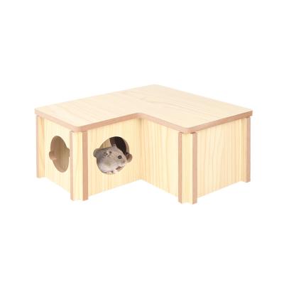 China Wholesale Breathable High Quality Wood Spliced ​​Three Bedroom Apartment Hamster Nest For Hamster for sale