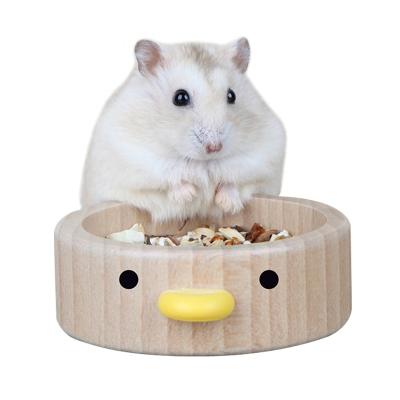 China Duck Popular Design Animals Small Pet Supplies Bowl Wooden Pet Bowl Hamster Food Feeding Bowl for sale