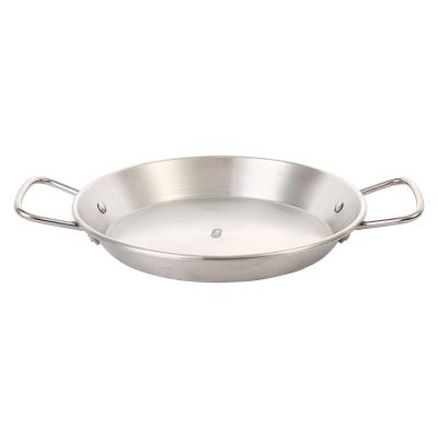 China Sustainable Restaurant Equipment Commercial Stainless Steel Seafood Paella Pan For Cooking Non Stick Pan for sale