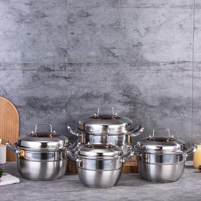 China Sustainable cookware sets new cookware design large cooking pot cooking ware cookware set stainless steel cooking pot set for sale