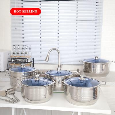 China Xinyuan sustainable pots cookware set large cast iron cookware set popular design cooking pots set cooking pot for sale