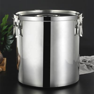 China 201 Stainless Steel Soup Barrel Large Capacity Sustainably Sealed High Quality Sealed Wine Barrels With Lid for sale