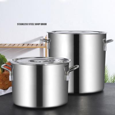 China Viable Stainless Steel Soup Bucket Induction Thickening Cooker Commercial With Cover Soup Pot Large Capacity for sale