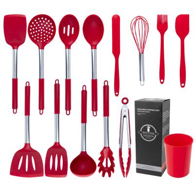 China Stocked Stainless Steel Utensils Kitchenware Set Silicone Kitchen Tool Utensil Set Hotel Kitchen Utensil Suppliers for sale