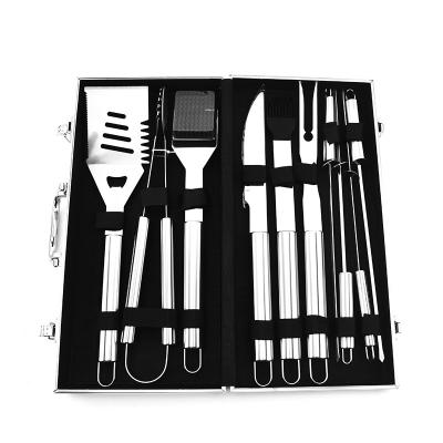 China Easily Cleaned Customized Design Stainless Steel BBQ Tool Kit Durable Outdoor Stainless Steel Barbecue Grill Utensils 5pcs BBQ Grill Tool Kit for sale