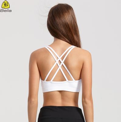 China Breathable Energetic Rear Double X Manufacturer Wholesale Apparel Mesh Fitness Ladies Yoga Sports Bra for sale