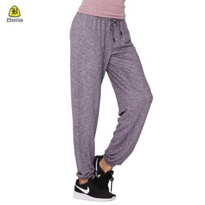 China Athleisure Breathable Comfortable Lifestyle Sweatpants Soft Gym Yoga Purple Jogging Loose Fit Pants for sale