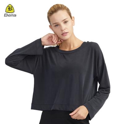 China Low MOQ Breathable Fashion Long Sleeve Shirts For Lady Workout Wear for sale