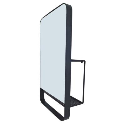 China New Style Simple Modern Metal Hidden Shelf Mirror Bathroom Makeup Wall Mirror for sale