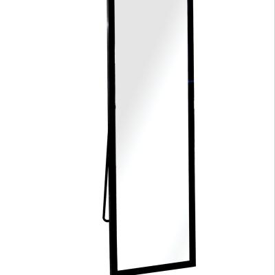 China Factory Direct Modern Black Wood Framed Full Length Floor Standing Mirror for sale