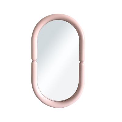 China Hot Wholesale Modern Pink Wall Mirror Frame Pipe New Design Novelty Home Decoration for sale