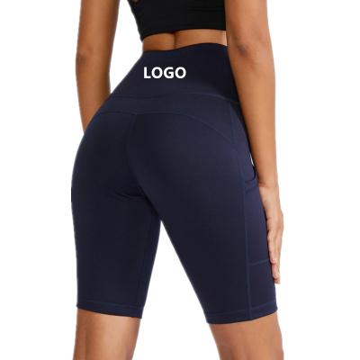 China QUICK DRY Drop Shipping Hips Workout Yoga Shorts High Waist Tight Leggings With Pocket Fitness Five Point Yoga Pants Butt Lift Gaiters for sale