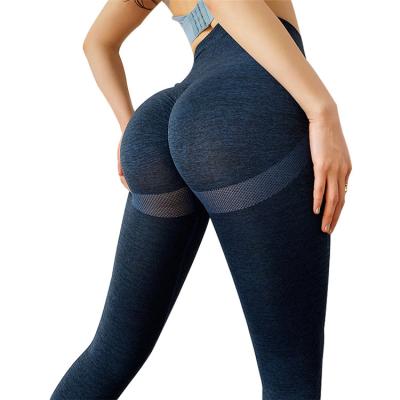 China Custom Logo Outdoor Workout Running Sports Women's High Butt Breathable Waist Yoga Lifting Pants Crac! crack! fitness leggings for gym use for sale