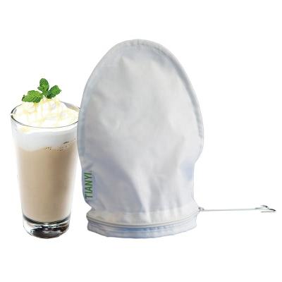 China High Quality Pure Milk Tea Cotton Ring Stainless Steel Milk Tea Filter Bag Size 13.5*27cm Shape Can Be Customized for sale