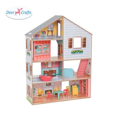 China Creative Cartoon Toy New Arrival Wooden Dollhouse Miniature Toys For Children DA06439 for sale