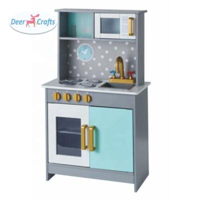 China Children Drawing Writing Education 2021 New Design Pretend Play Wooden Kitchen Set For Children DC10646 for sale