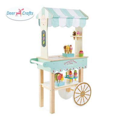 China Kids New Education Fun Wooden Ice Cream Car To Pretend Role Play Toy For Children DA10128 for sale