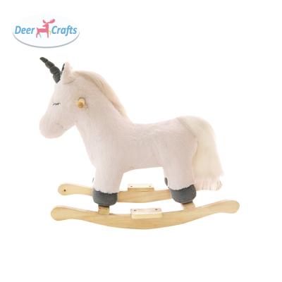 China For Kids Action Ability Plush Unicorn Animal Riding Unicorn Rocking Horse Training Horse DD16151 for sale