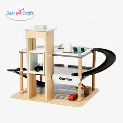 China For Kids Playing New Latest Design Kids Mini Wooden Toy Garage For Sale DB04105 for sale