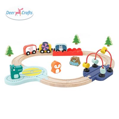 China For Children Playing Latest Train Set Wooden Railway Toy For Children Playing W04C211 for sale