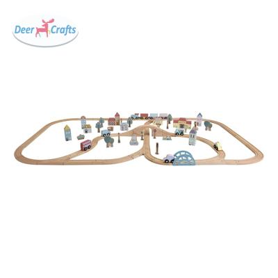 China For Children Playing New Creative Wooden Train Set Railway Toy With Good Quality For Children Playing DC04210 for sale