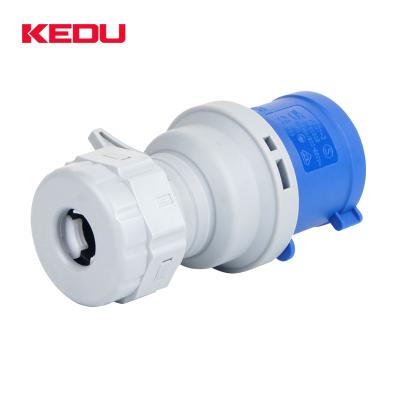 China Industrial KEDU 32A IP44 4 Pin Industrial Electrical Plug and Socket for sale