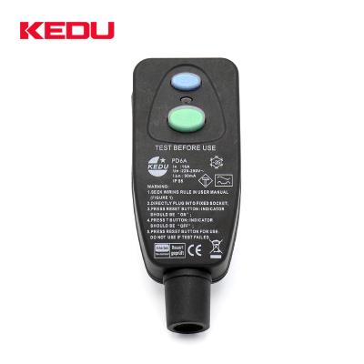 China KEDU PD6A IP55 250V 16A Commercial Portable Device Schuko ARCD PRCD Residual Current Socket for sale