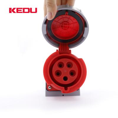 China Industrial KEDU IP67 16A 32A 380-415v 3P+N+Earth 5 pin industrial plug and socket for sale