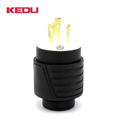 China KEDU 20A 480V NEMA 18-20P Pin Power Plug Straight Blade Commercial Straight Rubber Plug for sale