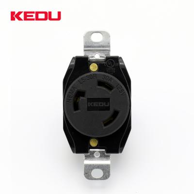 China KEDU Residential/General Purpose Three-hole 30A American Standard Two-Pole Three-Wire Park Group Socket L5-30R for sale