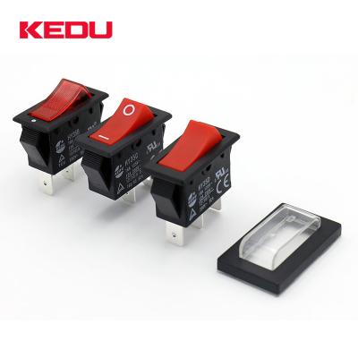 China KEDU HY35 Mini ON Lamp Boat Red Rocker Switch With UL TUV CE CQC HY35 for sale