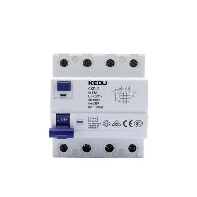 China KEDU 4P 63a 100amp RCCB Circuit Breakers With CB CCC 630A VDE CE Certificated for sale