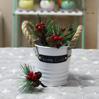 China 100% Handmade White Mini Ceramic Pot With Grass Small Logo Hair Man Hair Seeds Customized Promotional Gift Items for sale