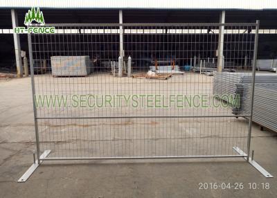 China Electric Galvanized Temporary Fence Panels 6 ' × 9.5 '  Square Tube With Metal Base for sale