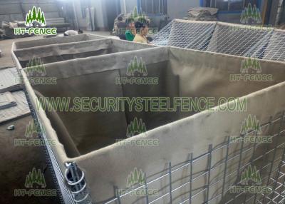 China Galvanized Steel Welded Gabion Box , Flat Surface Military Sand Gabion Wall Mesh for sale