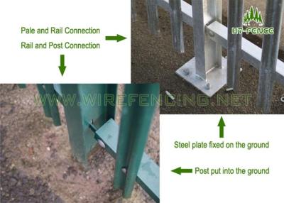 China Triple Section Palisade Fence Security with Galvanized And Pvc Coated for sale