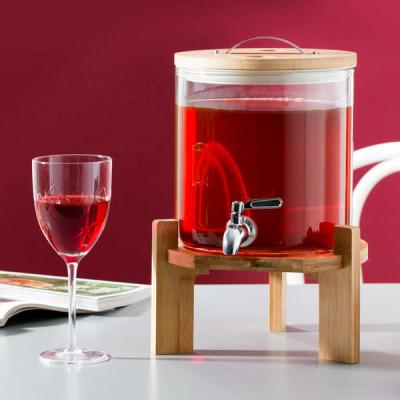 China 5L loodvrije Borosilicate-de Kruik van de Glasdrank het Drinken Automaat voor Banket Te koop