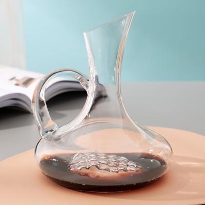 China 46oz Unieke Loodvrije de Wijnkaraf van Crystal Wine Decanter With Handle 1300ml Te koop