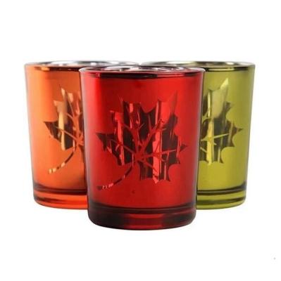 China Weihnachtsfarbglaskerzen-Halter Tealight Mercury Votive Candle Holders zu verkaufen